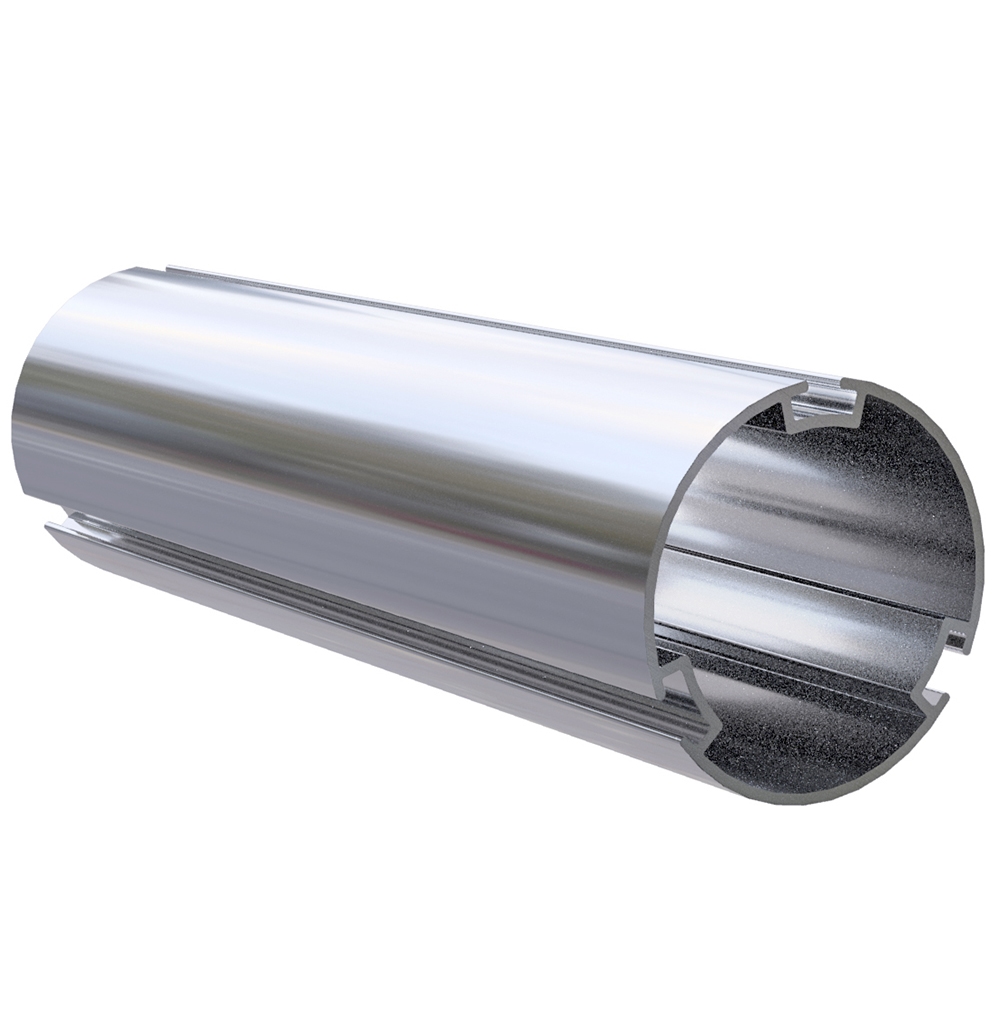 ROLLER TUBE 5.0M ALUMINIUM TRIPLE SLOT 45MM O.D.