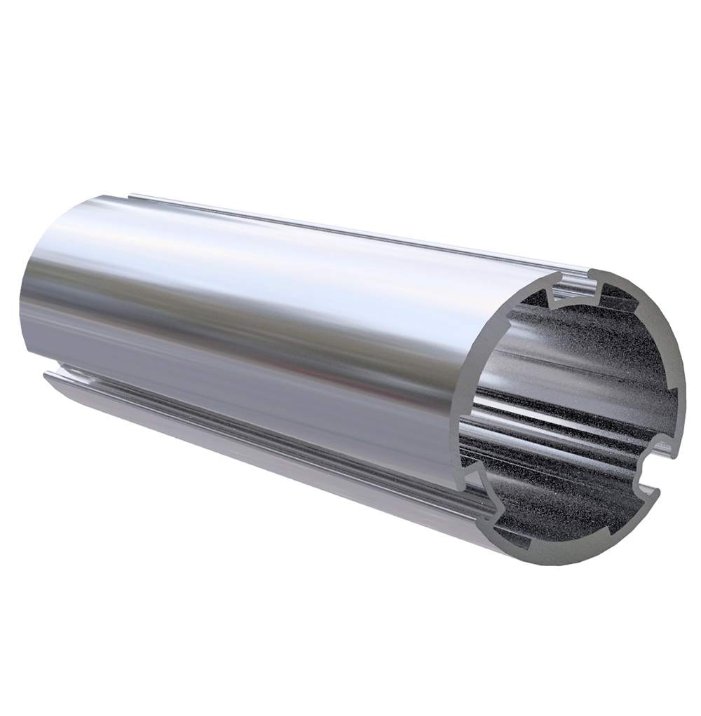 ROLLER TUBE 4.0M ALUMINIUM HEAVY DUTY TRIPLE SLOT 45MM O.D.