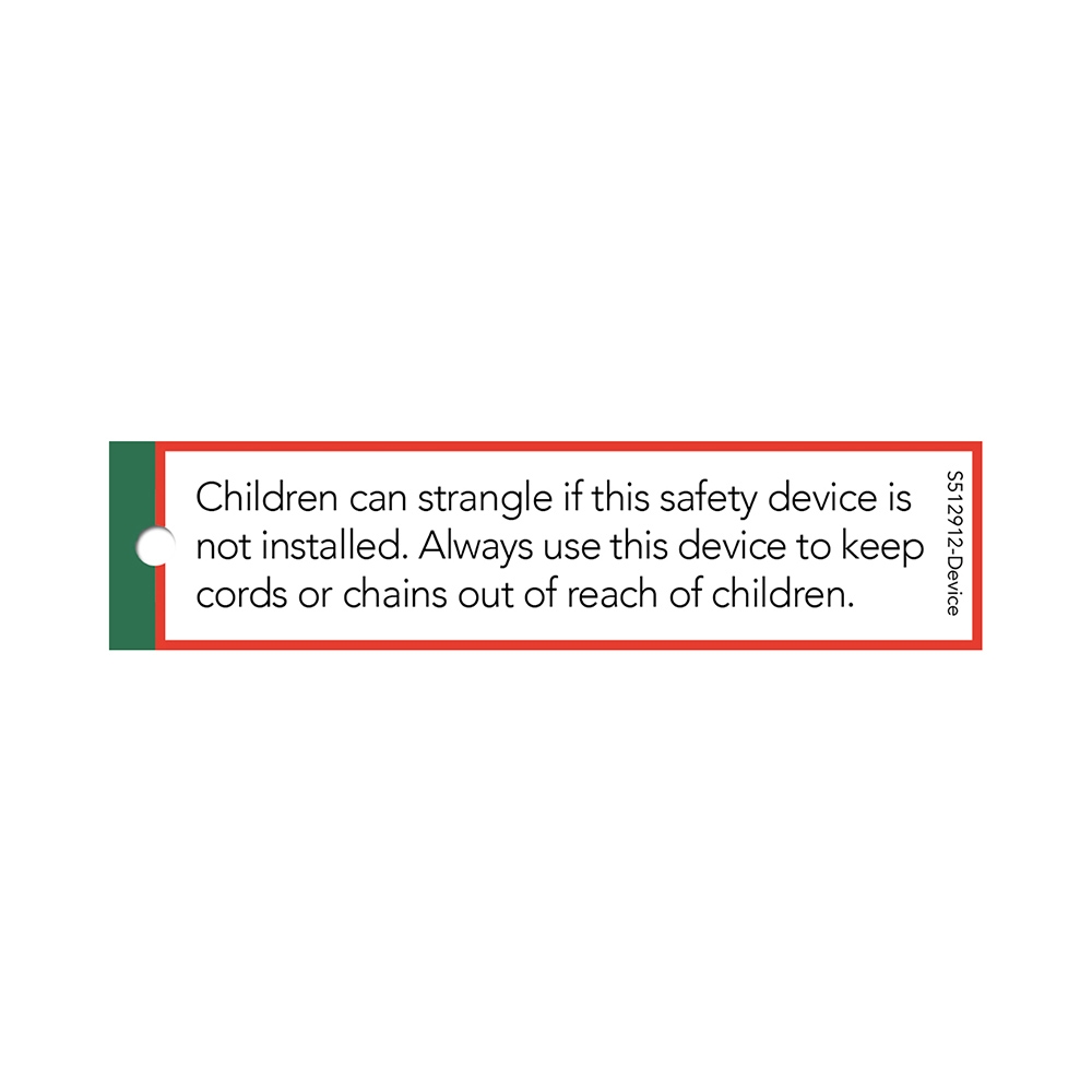 CHILD SAFETY WARNING TAG - INTERNAL CORDS