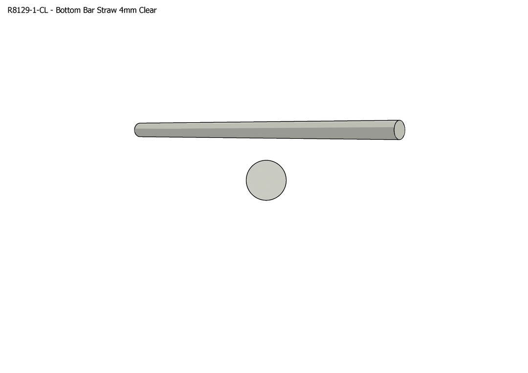 SMART RAIL BOTTOM BAR STRAW 4MM - CLEAR