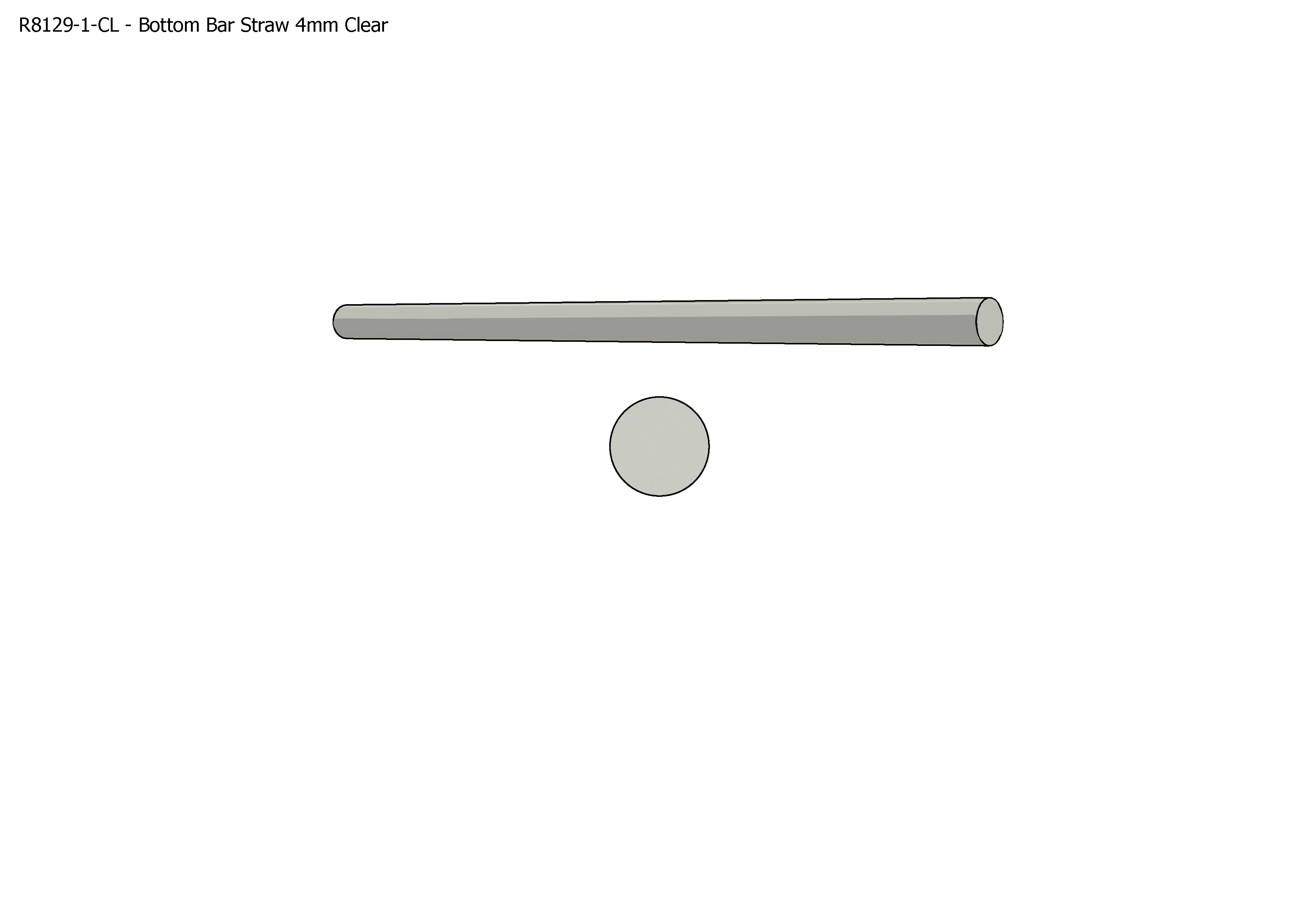 SMART RAIL BOTTOM BAR STRAW 4MM - CLEAR