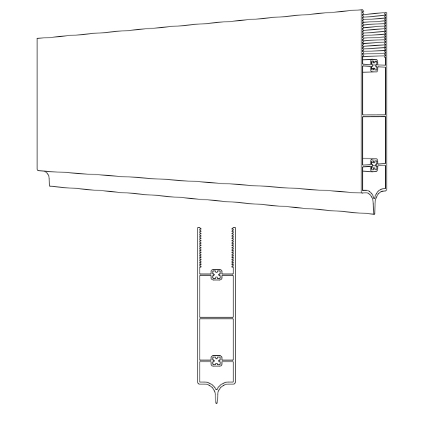 81-100MM FIXED PITCH RAIL WITH LIP COTTON